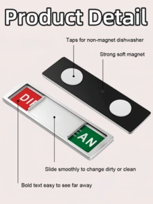 Dishwasher Magnet Clean Dirty Sign, Universal Appliance Status Magnet: High-Visibility Clean/Dirty Indicator With Scratch-Resistant Surface. Prevents Unnecessary Door Opening & Energy Waste. Works On All Magnetic Surfaces - Dishwashers, Fridges & Freezers. Essential For Busy Households, Rentals & Office Environments. - Silver - View 4