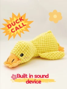 1 pezzo Simpatica bambola di anatra che fa rumore - Giocattolo per cani con suono | Giocattolo confortante a livello emotivo, morbido e rilassante universalmente adatto per gatti e cani | Oggetto di intrattenimento self-entertainment per cani contro la noia, addestramento interattivo, dentizione e pulizia, compagno e intrattenimento per animali domestici, adatto per cani di piccola e media taglia | Accessorio raccomandato dai proprietari di animali domestici come fedele compagno