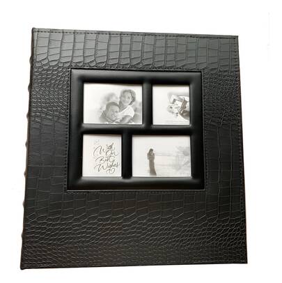 Álbum de fotos Jumbo de luxo para 600 fotos, álbum de família inspirador, álbum de memórias com capa de couro sintético - 4 janelas frontais, adequado para aniversários, casamentos, aniversários e notas de viagem 10x15 cm