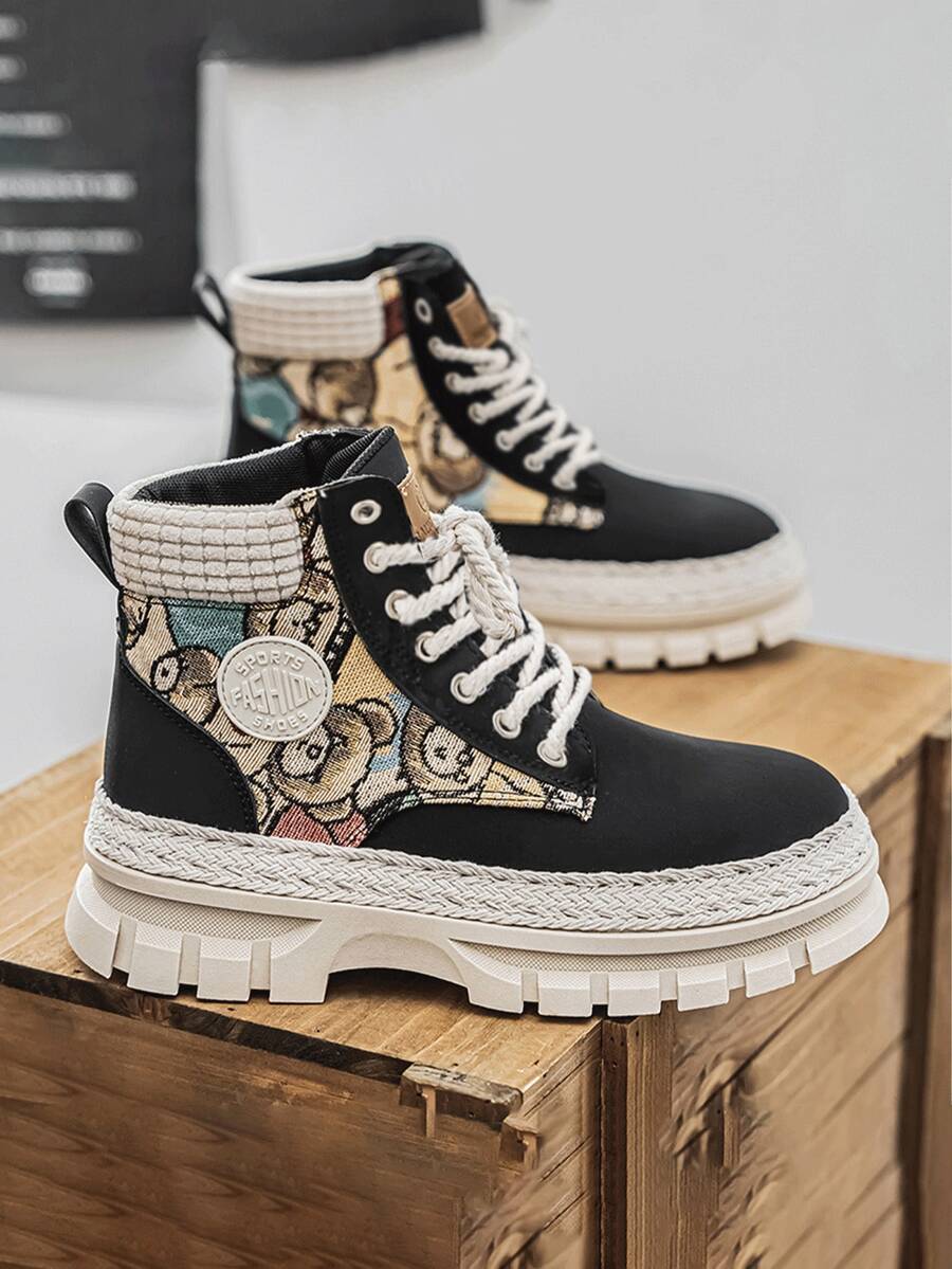 Multi-Protective Men's Flat Sports Shoes With 360° Impact Protection, Great For Outdoor Adventures And Construction Work - 黑色 - 查看 1