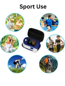 便携式指尖脉搏血氧仪及便携包/单支脉搏血氧仪/单支脉搏血氧仪便携包：心率监测器 - 本产品不含电池！请使用AAA电池，注意正负极。小巧便捷，是圣诞节、万圣节和感恩节的理想礼物。 - 彩色 - 查看 4