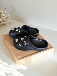 新款女式可爱熊镂空凉鞋，简约透气室内户外轻便百搭一脚蹬凉鞋