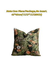 1/2 Pieces, Pastoral Floral Style Grass Green Decorative Square Pillowcase, Suitable For All Seasons, Available In A Variety Of Colors And Sizes, High-Density Multi-Color Jacquard Fabric Pillowcase, No Pillow Core, Zipper Closure, Suitable For Holiday Parties,Sofa Cushion Covers, Beds, Living Rooms, Offices, Cars And As Gifts