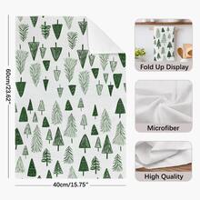 2pcs Christmas Winter Minimalist Christmas Tree & Pine Pattern Kitchen Towels, Soft Polyester Material Dish Cloths, Suitable For Kitchen Decor, Kitchen Cleaning, Holiday Party Decoration, Kitchen & Bathroom Essentials, Home Decor, Housewarming Gift