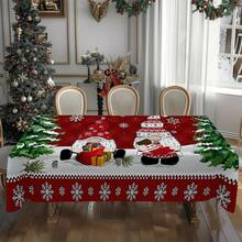 1/20 Stücke Weihnachtstischdecke, Weihnachts-Zwerg und Schneeflocken Design Tischdecke - maschinell hergestellt aus Polyester, rechteckige festliche Dekoration, geeignet für Familienfeiern, Küchen und Feiertags-Zusammenkünfte, pflegeleichter Stoff, Weihnachtstischdekoration, Heimdekoration - Verschiedenfarbig - Übersicht 6