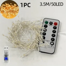 1 pieza Luz de Bengala LED, Luz de Hadas LED, Luz de Decoración de Hadas con Alimentación USB y Control Remoto, 8 Modos de Iluminación Adecuados para Diversas Escenas Festivas como Fiestas, Navidad, Acción de Gracias, Carnavales, Bodas, Cumpleaños, etc. - USB + control remoto - Ver 14