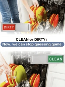 Dishwasher Magnet Clean Dirty Sign, Universal Appliance Status Magnet: High-Visibility Clean/Dirty Indicator With Scratch-Resistant Surface. Prevents Unnecessary Door Opening & Energy Waste. Works On All Magnetic Surfaces - Dishwashers, Fridges & Freezers. Essential For Busy Households, Rentals & Office Environments. - Silver - View 8