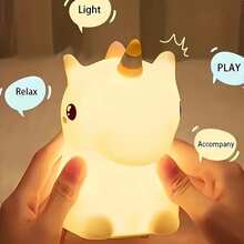 A Rechargeable LED Night Light, Dreamy Themed Night Light, Rechargeable Ambient Light, Soft Light Bedside Lamp, Bedroom Decoration Gift, Kawaii Room Decoration, Suitable For Various Room Types, Perfect For Parties, Easter Gifts, Night Lights, Desk Lamps, Bedroom LED Lights, Room Decoration, Bedroom Night Lights - 彩色 - 查看 6