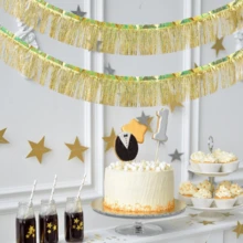 2 Stücke 4 Meter Metall Quastengirlande - Silber Quasten Hintergrund, hängende Quastenkränze, vielseitig einsetzbare Hängedekoration, Metall Quasten Wanddekoration Hängehintergrund Tischröcke, metallische Folie Silber Quasten Fotohintergrund für Paradeumzüge, Weihnachtsdekoration Zuhause, Weihnachten