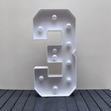 1Pc 73cm/28.7inch Light Up Digital Marquee Frame White Lights KT Board Number 0-9 Plug-In KT Board With Bracket Party Decorative Light Birthday Party Anniversary Decoration,Christmas - White - View 15