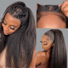 CEXXY 13x6-Spitzen-Stirnperücke aus Echthaar, lockig oder glatt, brasilianisches Echthaar, HD-transparente Spitze, vorgeschnitten mit Babyhaar, kleberfreie Perücke, für Frauen geeignet, 180 % Dichte, 360°-Vollspitzenperücke - SPure Natural - Übersicht 9