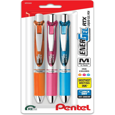 Pentel 756260 EnerGel RTX Retractable Gel Pens Medium