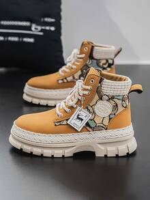 Shock-Absorbing Men's Flat Sports Shoes, Reinforced Heel Support, Designed For Basketball Practice And Streetwear