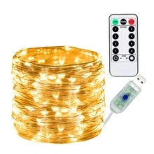 1 件 100M/1000 LED 铜线仙女灯串，具有 8 种照明模式，USB 供电，带遥控器，适用于婚礼、派对、家居、卧室、圣诞节、万圣节室内外装饰 - USB遙控器款 - 查看 15