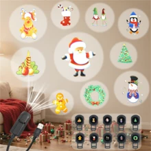 1PC 1 Light+3pcs/6pcs Projection Pattern Christmas LED Projection Light, LED Christmas Light USB Night Light For Christmas Decoration, USB Power Supply, Wall And Ceiling Decoration, Perfect Holiday Gift, Christmas Holiday Lighting Display - Multicolor - View 12