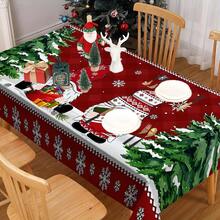 1/20 Stücke Weihnachtstischdecke, Weihnachts-Zwerg und Schneeflocken Design Tischdecke - maschinell hergestellt aus Polyester, rechteckige festliche Dekoration, geeignet für Familienfeiern, Küchen und Feiertags-Zusammenkünfte, pflegeleichter Stoff, Weihnachtstischdekoration, Heimdekoration - Verschiedenfarbig - Übersicht 14