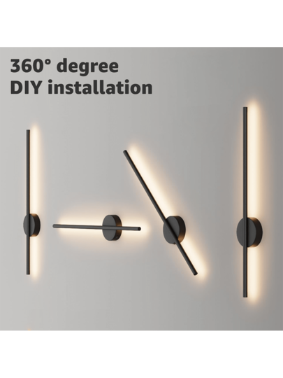 LED Rechargeable Wand Verlichting Wireless Internal Sconce 50 80cm Dimming Livingroom Sofe Beside Bedroom Lamp Infinite Remote Control Switch Study Interior ation Night view 9