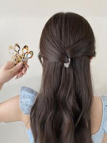 8pcs/6pcs/1pc Vintage French Elegant Casual Acetate Hair Clips, Retro U-Shaped High-End Bun Maker, Simple Elegant Hair Accessories, Suitable For Daily And Holiday Use, Gift For Women - Multicolor - View 7