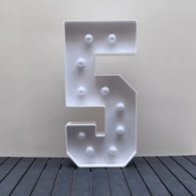 1Pc 73cm/28.7inch Light Up Digital Marquee Frame KT Board Number 0-9 Plug-In KT Board With Bracket LED Party Decorative Light For Birthday Party Anniversary Decoration,Christmas - White - View 15