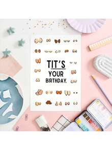 1pc Fun And Creative Birthday Cards, (6.5"X4.5"), Birthday Gifts For Girlfriends, Wives, Women, Unusual Items, Perfect Birthday Gifts For Colleagues, Family, Small Business Supplies (Envelopes, Greeting Cards), Christmas (Random Color, Random Style)