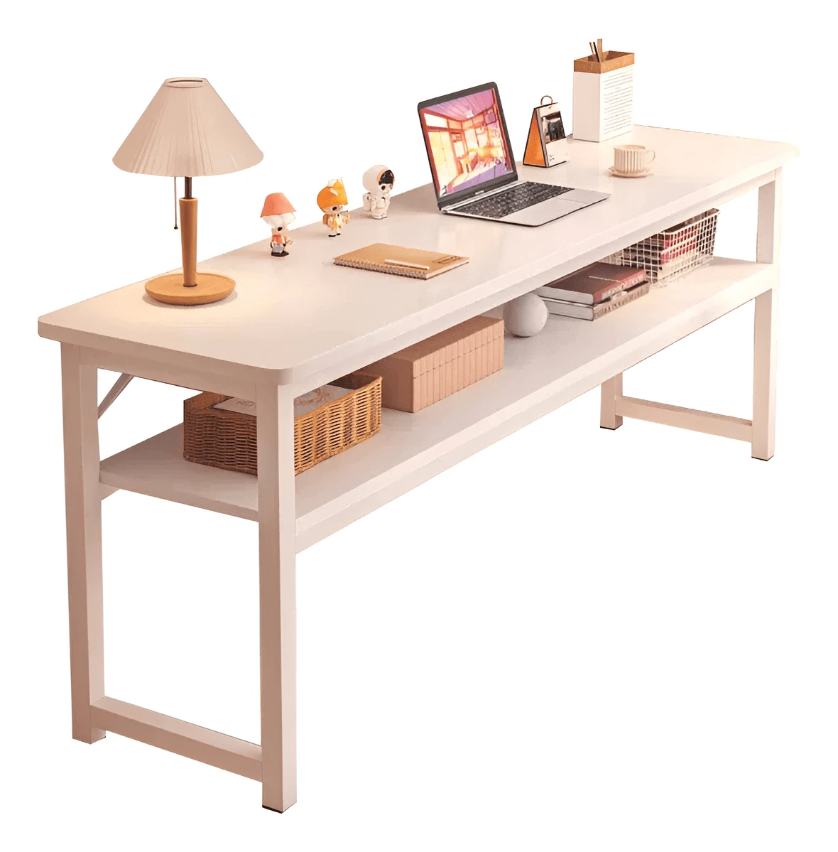 Escritorio Minimalista De Madera Para Oficina Y Hogar 100cm - Blanco - Ver 1