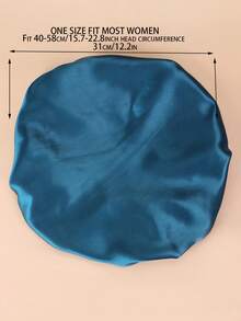 2pcs/Set Solid Color Knit Braided Beanie Silk Bonnet Satin Bonnet,Summer,Beach,Hat,Holiday,Travel - Multicolor - View 4