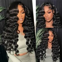 CEXXY 13x6 Human Hair Front Lace Wig, Brazilian Wig With Natural Waves, Deep Wave Wig, 100% Baby Hair, HD Lace, Glue-Free Wig, 180% Density, 360° Human Hair Lace Wig - SPure Natural - Xem 2
