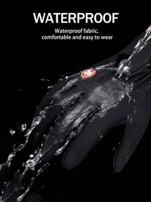 Unisex Autumn And Winter Warm Gloves, Suitable For Protecting Fingers And Keeping Warm, Outdoor Gloves, Compatible With Touch Screen Devices, Christmas Gifts, New Year's Gifts, Ski Gloves. - màu đen - Xem 4