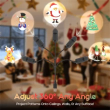 1PC 1 Light+3pcs/6pcs Projection Pattern Christmas LED Projection Light, LED Christmas Light USB Night Light For Christmas Decoration, USB Power Supply, Wall And Ceiling Decoration, Perfect Holiday Gift, Christmas Holiday Lighting Display - Multicolor - View 8