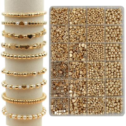 3800pcs 4-7mm Heart-Shaped Five-Pointed Star Beads Of Spacer Beads. Spacer Beads, Acrylic. 24-Grid Box. DIY Bracelets And Necklaces, Jewelry. Suitable For Both Beginners And Professionals. Decorative Beads