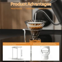 Foldable Aluminum Alloy Portable Coffee Maker Stand, Stable Base, Suitable For Home, Travel, Camping And Office Use, Gift For Coffee Lovers
