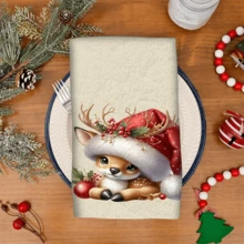 2/4 Pcs Deer Pattern Printed Dish Towels, Christmas Gifts, Christmas Decorations, Super Absorbent Microfiber Modern Towels For Cooking, Baking, Washing Dishes, Cleaning, Hand Towels, Kitchen Decor, Gifts For Neighbors, Mothers, Friends, Housewarming