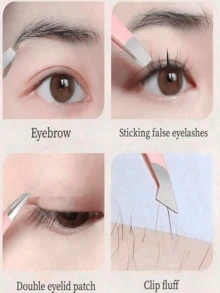 4Pcs Precision Tweezers Set For Eyebrows, Professional Stainless Steel Tweezers For Eyebrows - Great Precision For Facial Hair, Splinter And Ingrown Hair Removal Eyebrow Trimmers Hair Removal, Face Hair Removal, Hair Trimmer, Hair Trimmer, Barber Supplies, Haircut, Bag, Organizer, Storage, Hair Accessories - 黑色 - 查看 5