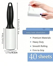 Roller Hair Remover - Perfect For Furniture, Clothes, Dog And Cat Hair Cleaning, 240/80 Tear Super Sticky Cotton Roller Filling - Pet Hair Remover - Including Handle And Replacement Paper, Carpet Cotton Roller, Portable Pet Hair Removal Tool, For Clothes, Sofas, Bedding, Living Room Furniture, Bedrooms, Car Carpets, Car Seats, Car Interior Details - Multicolor - View 12