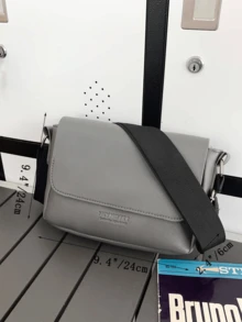 Geantă crossbody pentru bărbați, model casual de litere, cu clapă