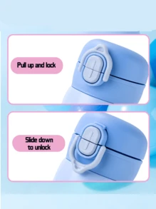 Taza de doble pared de 500ml con diseño de Stitch, con 2 tapas - 1 con pajita y 1 de boca ancha, núcleo al vacío que mantiene la temperatura, sello de anillo de silicona, tapón con cierre, interior de acero inoxidable de alta calidad, estampado kawaii de Stitch, base delgada que se ajusta a los portavasos, lista para el campus, el gimnasio y los desplazamientos, regalo para fans - Puntada azul - Ver 6