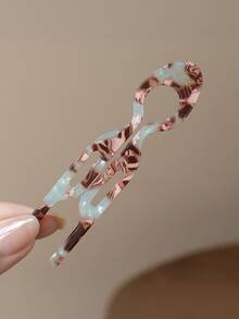 8pcs/6pcs/1pc Vintage French Elegant Casual Acetate Hair Clips, Retro U-Shaped High-End Bun Maker, Simple Elegant Hair Accessories, Suitable For Daily And Holiday Use, Gift For Women - Multicolor - View 9