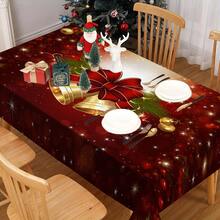 1/20 piezas Mantel de Navidad, Mantel con hermoso patrón de campanas y lazos, Mantel de invierno, Mantel rectangular, Adecuado para fiestas temáticas, Decoración del hogar, Apto para uso interior y exterior, Decoración navideña, Regalo de Año Nuevo, Alta calidad - Multicolor - Ver 4
