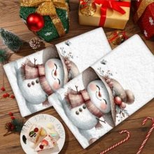 2/4 pièces Serviettes à vaisselle imprimées bonhomme de neige, cadeaux de Noël, décorations de Noël, serviettes microfibre super absorbantes et modernes pour la cuisine, la cuisson, la vaisselle, le nettoyage, les serviettes de toilette, la décoration de cuisine, cadeaux pour les voisins, les mamans, les anniversaires, les pendaisons de crémaillère pour les amis, les essentiels de cuisine, les nécessités quotidiennes