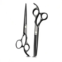 Kit Of 3 Professional Razor Thinning Scissors For Hairdressers/Barbers - Silver - View 1