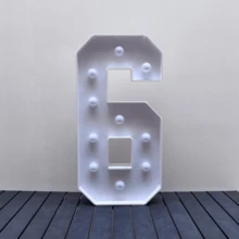 1Pc 73cm/28.7inch Light Up Digital Marquee Frame KT Board Number 0-9 Plug-In KT Board With Bracket LED Party Decorative Light For Birthday Party Anniversary Decoration,Christmas - White - View 20