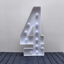 1Pc 73cm/28.7inch Light Up Digital Marquee Frame KT Board Number 0-9 Plug-In KT Board With Bracket Party Decorative Light Birthday Party Anniversary Decoration,Christmas - 白色 - 查看 15