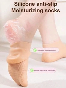 1/2/3 đôi tất đi biển chống thấm nước màu mơ, tất lặn biển đế mềm, tất chân giữ ẩm chống nứt nẻ, độ đàn hồi cao dành cho nam và nữ, tất silicon - Màu be - Xem 13