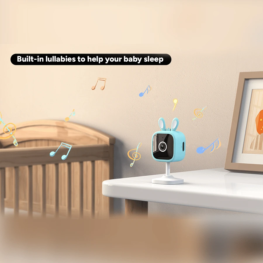 PANDA S8A 摄像机无线 WiFi 蓝牙安全监控保姆摄像机智能家居摄像机宠物狗婴儿摄像机，APP 远程控制，双向音频对讲，夜视迷你便携式摄像机，带 USB 安装套件 - 白色 - 查看 1