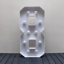 1Pc 73cm/28.7inch Light Up Digital Marquee Frame KT Board Number 0-9 Plug-In KT Board With Bracket LED Party Decorative Light For Birthday Party Anniversary Decoration,Christmas - White - View 12