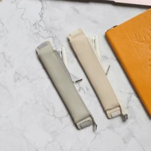 Solid Color Zipper Elastic Band Pencil Case Notebook Meeting Notepad Learning Office General Portable Storage Pouch - Multicolor - View 2