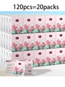 6/24/60/120/240pcs Mini Portable Pocket Tissue, Portable Handkerchief Paper, Convenient To Carry, Two Types Of Packaging Are Randomly Provided - Multicolor - View 12