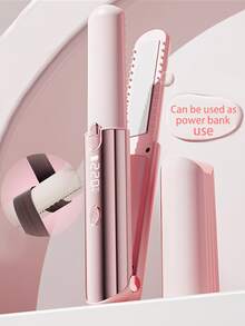 全新 5000mAh 可充电多功能直发器（可用作移动电源），无线平板夹和卷发器二合一，带液晶屏和负离子技术，便携式直发器 - 彩色 - 查看 4