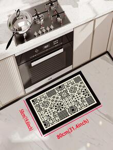 1pc American Style High-End Kitchen Mat With Simple Concise Design, Cushioned, Anti-Fatigue, Water Absorption, Quick Dry & Non-Slip Kitchen Mat And Carpet, Simple Diatom Mud Soft Rubber Mat, Suitable For Kitchen, Bathroom, Entryway, Laundry, Etc. ,Room Decor - Black - View 17