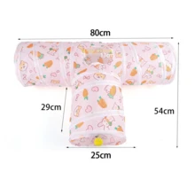 1 件猫隧道多种款式胡萝卜印花可折叠宠物猫隧道藏身帐篷适用于兔子豚鼠通道室内玩耍睡眠休息小猫小狗互动玩具拼图锻炼隐藏训练用品 - 彩色 - 查看 10